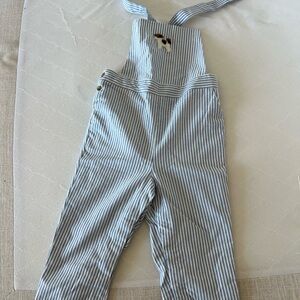 Janie and Jack Blue Striped Overalls